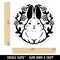 Floral Bunny Rabbit Emblem Easter Self-Inking-Rubber Stamp for Stamping Crafting Planners
